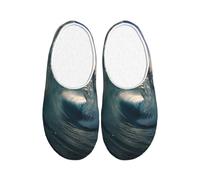 Tamiger Belles pantoufles à imprimé vagues de l'océan pour homme et femme avec de jolies chaussures respirantes