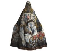 Tamiger Cape à capuche imprimée koala endormi pour adulte, accessoire de cosplay, fête, carnaval, bal masqué, festival