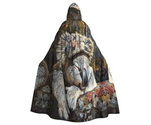 Tamiger Cape à capuche imprimée koala endormi pour cosplay, carnaval, fête de vampire, événements à thème