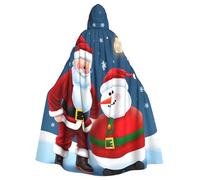 Tamiger Cape à capuche imprimée Père Noël et bonhomme de neige pour cosplay, carnaval, fête de vampire, événements à thème