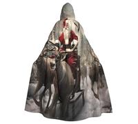 Tamiger Cape à capuche imprimée Père Noël pour cosplay, carnaval, fête de vampire, événements sur le thème des fêtes