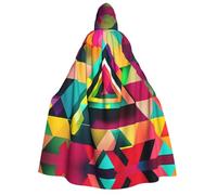 Tamiger Cape à capuche pour adulte avec motif triangle coloré - Accessoire de déguisement pour fête, carnaval, bal masqué, festival