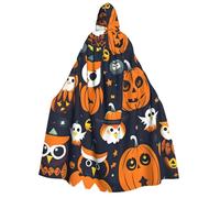 Tamiger Cape à capuche pour adulte, motif chouette, fantôme, citrouille, accessoire de cosplay, fête, carnaval, bal masqué, festival