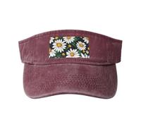 Tamiger Casquette de baseball lavée avec fleurs florales et marguerites pour activités de plein air vintage classique à la mode pour le sport, Rouge, Taille unique