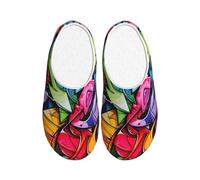 Tamiger Graffiti Dessin Imprimer Pantoufles Réfléchisées pour Femmes Hommes Intérieur Extérieur avec Mignon Chaussures Respirant Usure