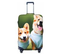 Tamiger Housse de protection élastique universelle pour valise, accessoire de voyage, motif chiens Corgi, Noir , XL, Bagage à main