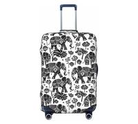 Tamiger Housse de protection élastique universelle pour valise, accessoire de voyage, motif éléphant, imprimé, Noir , S, Bagage à main