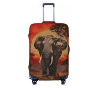 Tamiger Housse de protection élastique universelle pour valise, motif éléphant coucher de soleil, Noir , M, Bagage à main