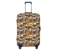 Tamiger Housse de protection élastique universelle pour valise Motif éléphant d'Afrique, Noir , L, Bagage à main