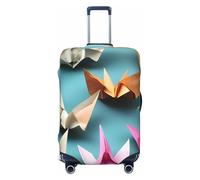 Tamiger Housse de protection universelle en papier origami imprimé grue élastique lavable pour bagages de voyage, Noir , L