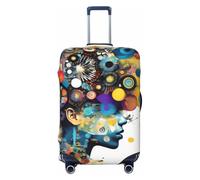 Tamiger Housse de protection universelle pour bagages avec intelligence artificielle Motif cerveau, Noir , L