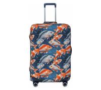 Tamiger Housse de protection universelle pour bagages de voyage Motif peinture de poisson, Noir , M