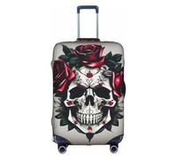 Tamiger Housse de protection universelle pour valise de voyage élastique légère et réutilisable Motif tête de mort Rouge, blanc, S, Organiseur de sac