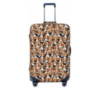 Tamiger Housse de protection universelle pour valise, motif chien beagle, élastique et lavable, Noir , XL