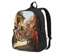 Tamiger Italian Street Print Sac unisexe de grande capacité résistant à l'eau et léger pour les escapades de w nd en plein air