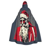 Tamiger Jolie cape à capuche imprimée Père Noël pour cosplay, carnaval, fête de vampire, événements à thème