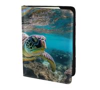 Tamiger Lord Howe Island Sea Turtle Print Passeport Portefeuille de voyage unisexe pour les vacances et les voyages d'affaires 14 cm, Noir , Taille unique