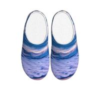 Tamiger Pantoufles attentionnées pour la plage, le coucher du soleil, l'océan, les vagues - Pour homme et femme - Intérieur et extérieur - Avec jolies chaussures respirantes
