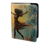 Tamiger Passeport de voyage imprimé danse avec musique 14 cm Unisexe Cadeau pour les vacances voyages d'affaires, Noir , Taille unique