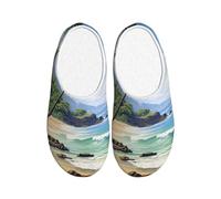 Tamiger Plage hawaïenne avec imprimé palmier, pantoufles bien pensées pour homme et femme, intérieur et extérieur, avec chaussures mignonnes, usure respirante