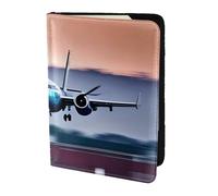 Tamiger Porte-documents de voyage imprimé avion Fly Avion 14 cm Unisexe Cadeau pour les vacances voyages d'affaires, Noir , Taille unique