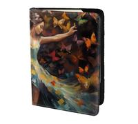 Tamiger Portefeuille unisexe pour passeport et documents de voyage Motif papillon 14 cm, Noir , Taille unique