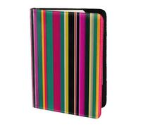 Tamiger Portefeuille unisexe pour passeport et documents de voyage Motif rayures arc-en-ciel 14 cm, Noir , Taille unique