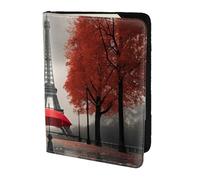 Tamiger Portefeuille unisexe Tour Eiffel avec parapluie rouge 14 cm, Noir , Taille unique