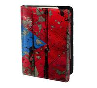 Tamiger Porto Rico Papier peint drapeau imprimé 14 cm Passeport Portefeuille de documents de voyage Unisexe Cadeau pour les vacances voyages d'affaires, Noir , Taille unique