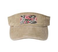 Tamiger Roses Fleur Zèbre Rayures Imprimé Activités de Plein Air Casquette de Baseball Lavée Vintage Classique Mode Chapeau pour le Sport, naturel, Taille unique