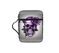 Tamiger Sac de rangement pour Bible avec imprimé rose et tête de mort Violet