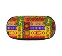 Tamiger Trousse à crayons avec motifs nationaux africains - Pratique - Pour l'école, les étudiants, les garçons et les filles - Utilisation quotidienne, Noir , Taille unique, Organiseur de sac