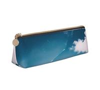 Tamiger Trousse à crayons en cuir lisse avec fermeture éclair - Motif paysage et montagnes - Grande capacité - Pour l'école, les voyages et le maquillage