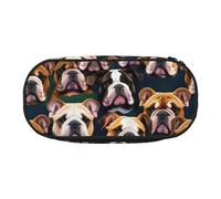Tamiger Trousse de rangement pratique avec imprimé bouledogue anglais mignon pour l'école, les étudiants, les garçons et les filles, Noir , Taille unique, Organiseur de sac