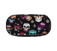 Tamiger Trousse de rangement pratique pour l'école et les étudiants, garçons et filles, motif crânes, Noir , Taille unique, Organiseur de sac