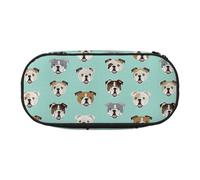 Tamiger Trousse de rangement pratique pour l'école, les étudiants, les garçons et les filles, motif visages de bouledogue anglais, Noir , Taille unique, Organiseur de sac