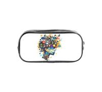 Tamiger Trousse transparente avec intelligence artificielle - Motif cerveau - Organiseur de papeterie - Fournitures de bureau