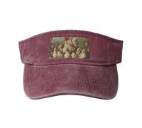 Tamiger Une couvée de poulets imprimé activités de plein air casquette de baseball vintage classique tendance pour le sport, Rouge, Taille unique