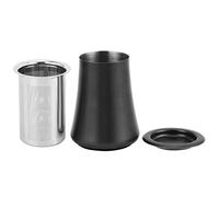 Tamis à café en poudre en acier inoxydable, conteneur de tamis à poudre, tasse de filtre domestique, filtre à café en poudre en acier inoxydable 304 de qualité supérieure pour une (Noire)