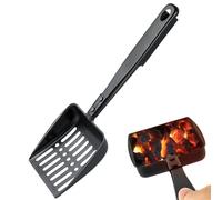 Tamis à cendres de charbon de 32,8 cm, tamis à cendres de cheminée, pelle à charbon en métal noir, pelle à charbon résistant à la chaleur, pelle à charbon de cheminée, outils de cheminée