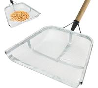 Tamis à compost - Grande pelle de jardin en métal - Maille de 4/12 mm - Passoire à terre de jardin - Pelle à grains de maïs - Tamis efficace - Tamis de récolte ergonomique portable en acier inoxydable