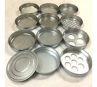 tamis à farine 304, Tamis de sol horticole à trou rond, 1 pièce, tamis d'échantillonnage for Test en laboratoire, ouverture R30cm 0.075-60mm, couvercle et fond galvanisés 1/PK(0.5mm)