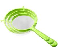 Tamis à farine avec long manche, 3 pièces/lot de passoire à farine en plastique vert à suspendre passoire à poudre passoire à maille fine filtre à café passoire à thé, passoire et passoire alimentaire