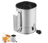 Tamis à farine - Passoire en acier inoxydable, outil de tasse à manivelle, design de filtration de poudre fine, préparation uniforme des ingrédients | Pour gâteaux, pâtisseries, cupcakes