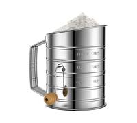 Tamis à farine pour la cuisson, tamis à farine rotatif à manivelle avec agitateur | Sucrier en poudre de qualité alimentaire pour cupcakes, gâteaux, , et pâtisseries