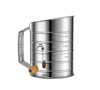 Tamis à farine - Tamis de cuisson en acier inoxydable, passoire de cuisine à manivelle | Outil de pâtisserie en maille fine, filtre à poudre à gâteau, shaker professionnel à dessert, ustensile de
