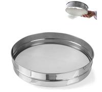 HENDI Tamis à Farine, Maille Fine, Passoire de Cuisine, Tamiseur Compatible Lave-Vaisselle, ⌀410x(H)80mm, Acier Inoxydable
