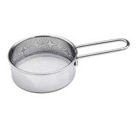 Tamis à main pour farine fine - Distributeur de cacao - Maille - Petit tamis matcha en acier inoxydable - Idéal pour filtrer la poudre dans la cuisine - Design simple (argent, 12,5 cm)