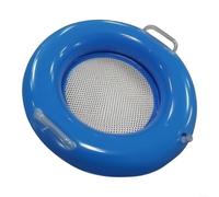 Tamis à sable gonflable en PVC avec double poignée et filet filtrant renforcé à double couche, disque de tamis de plage de 40 cm pour châteaux de sable, jardin et camping, bleu