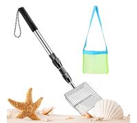 Tamis à sable - Réglable et léger en acier inoxydable | Tamis de plage, outil de collecte de coquillages, pour tamiser, chasse, collecter, côte, île, vacances